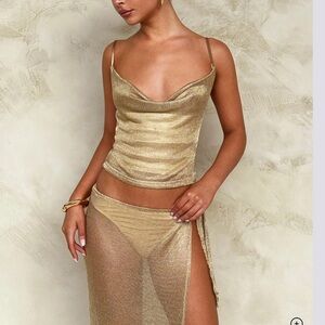 Gold Sheer Lingerie TOP